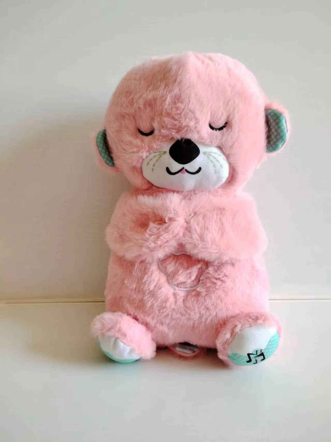 Sound Machine Soothe 'n Snuggle Otter Portable Plush Baby Toy with Sensory Details Music Lights & Rhythmic Breathing Motion - HEARTLESS Habits