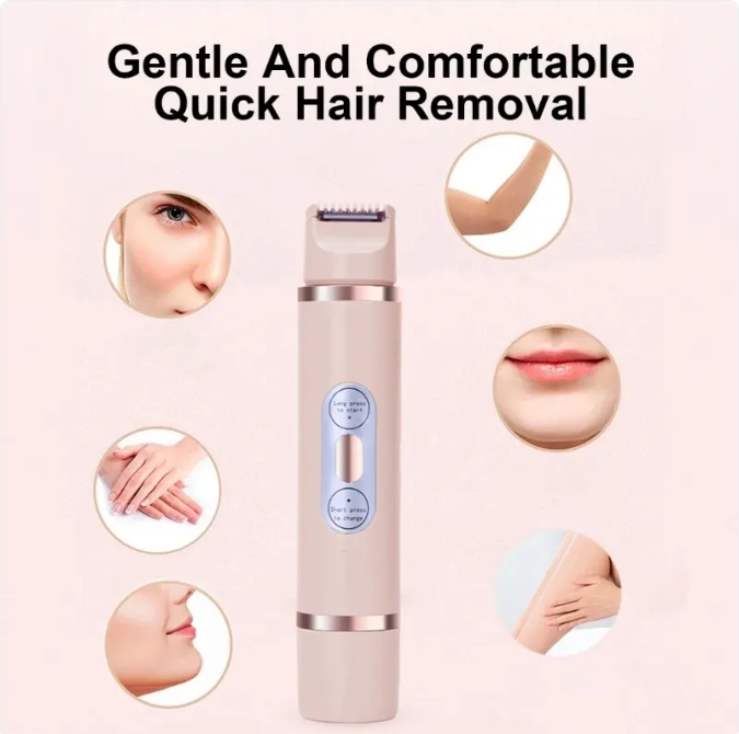 Dual-Head Electric Shaver – Women's Painless Epilator & Hair Trimmer - HEARTLESS Habits