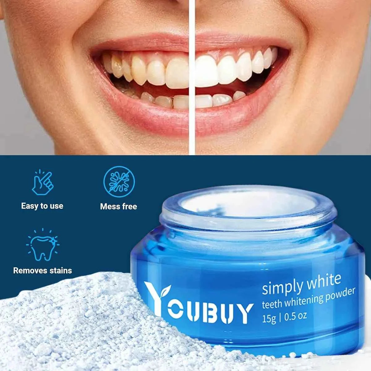 YOUBUY Teeth Whitening Brightening Powder - HEARTLESS Habits