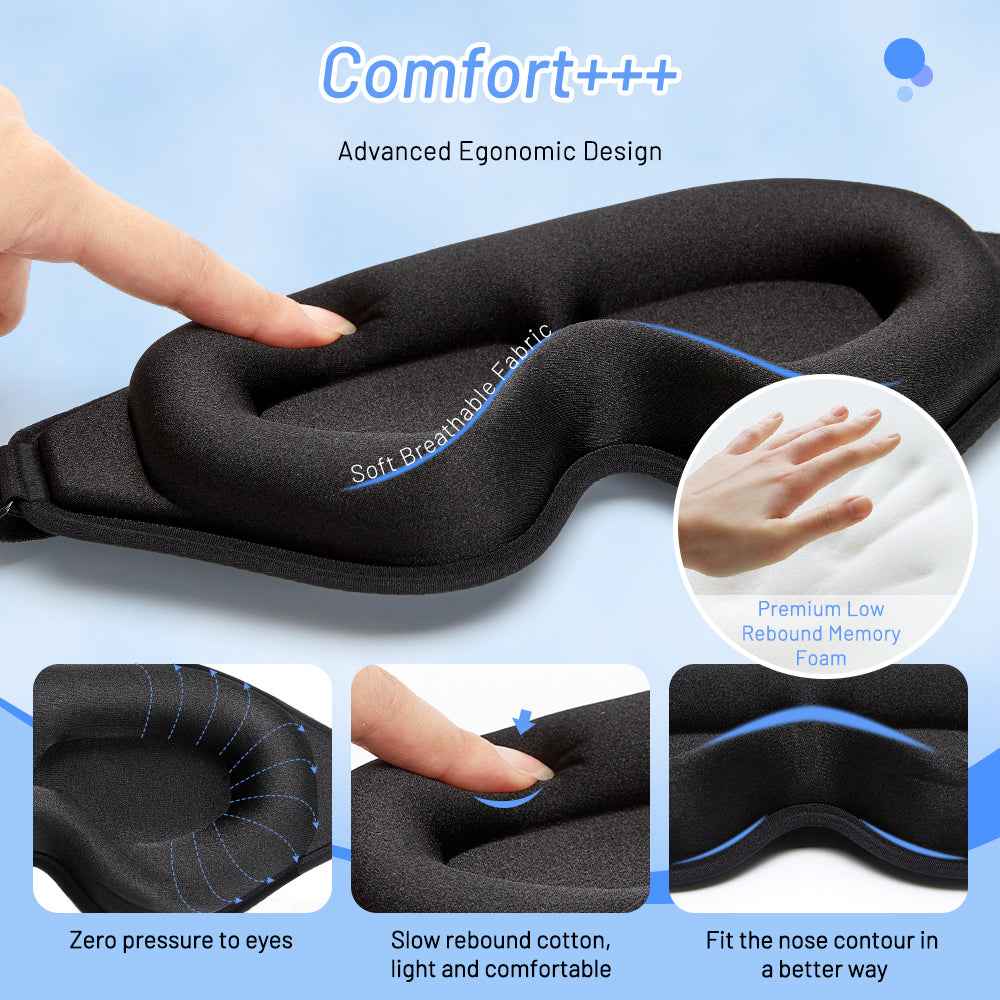 3D Natural Memory Foam Sleep Mask for Comfort - HEARTLESS Habits