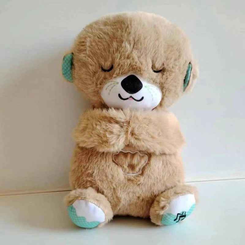 Sound Machine Soothe 'n Snuggle Otter Portable Plush Baby Toy with Sensory Details Music Lights & Rhythmic Breathing Motion - HEARTLESS Habits