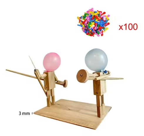 Handmade Balloon Heads Wooden Fighter Puppets - HEARTLESS Habits