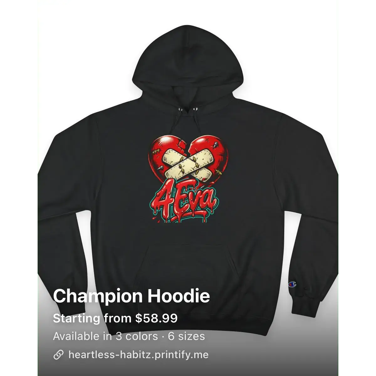 Champion 4eva Heartless Hoodie - HEARTLESS Habits