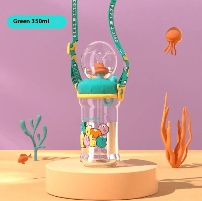 Children's Whale Cartoon Diving Fountain Water Bottle - Tritan Leakproof Sippy Cup (Various Sizes & Colors) - HEARTLESS Habits