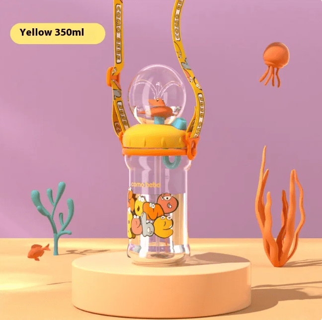 Children's Whale Cartoon Diving Fountain Water Bottle - Tritan Leakproof Sippy Cup (Various Sizes & Colors) - HEARTLESS Habits