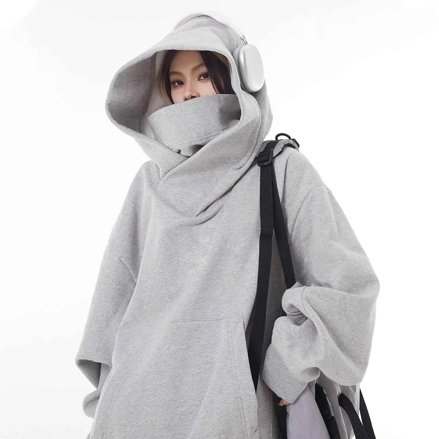 Loose High Collar Fleece Lined Hoodie - HEARTLESS Habits