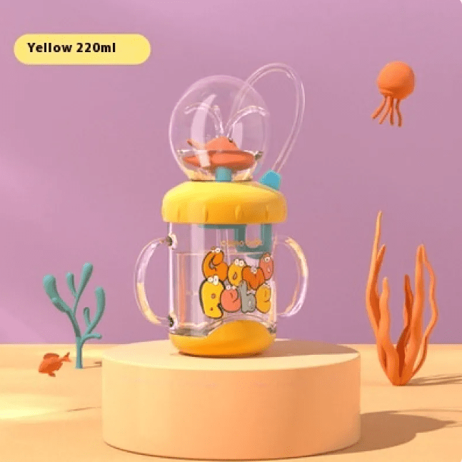 Children's Whale Cartoon Diving Fountain Water Bottle - Tritan Leakproof Sippy Cup (Various Sizes & Colors) - HEARTLESS Habits