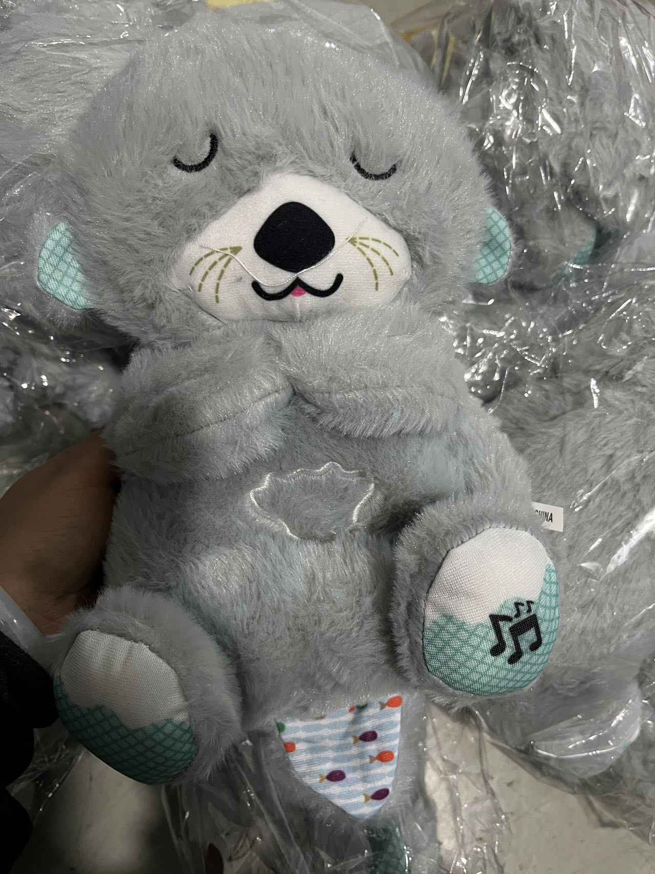 Sound Machine Soothe 'n Snuggle Otter Portable Plush Baby Toy with Sensory Details Music Lights & Rhythmic Breathing Motion - HEARTLESS Habits