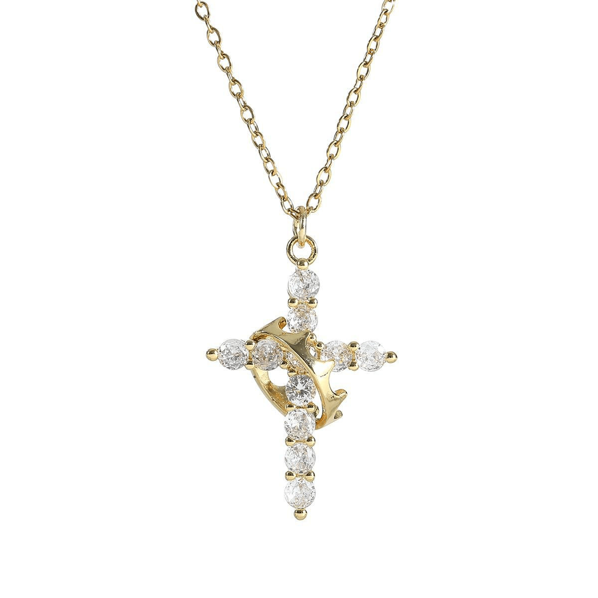 Crown Cross Necklace - HEARTLESS Habits