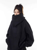 Loose High Collar Fleece Lined Hoodie HEARTLESS Habits