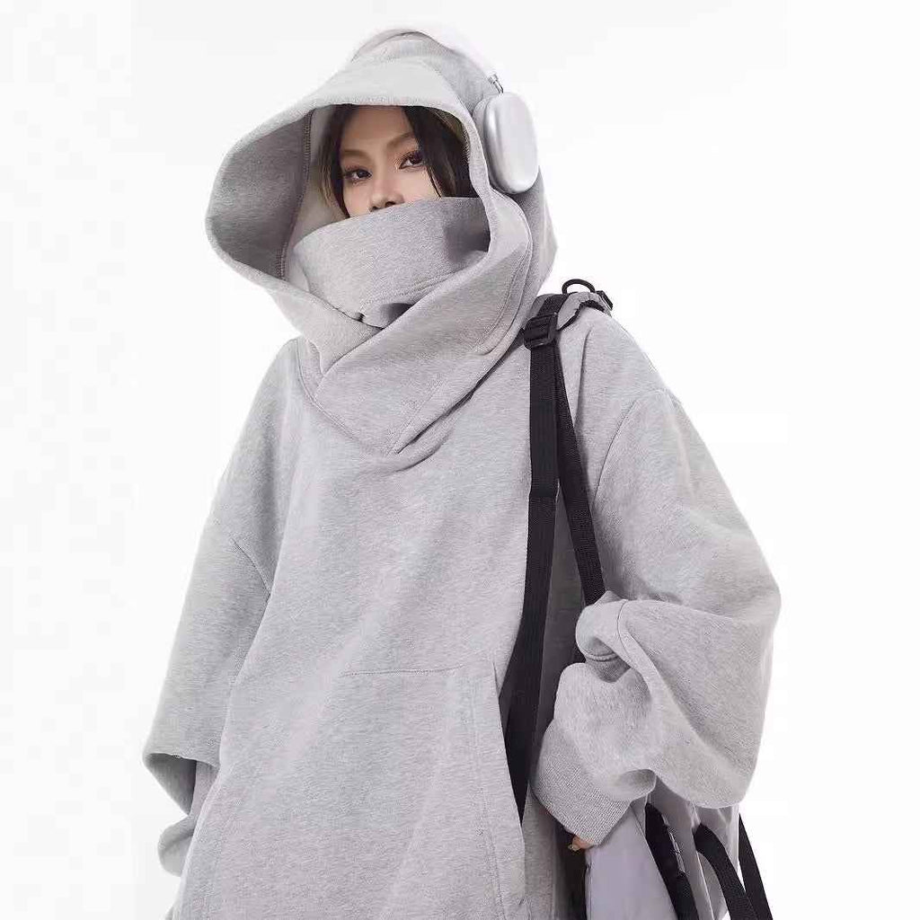 Loose High Collar Fleece Lined Hoodie HEARTLESS Habits