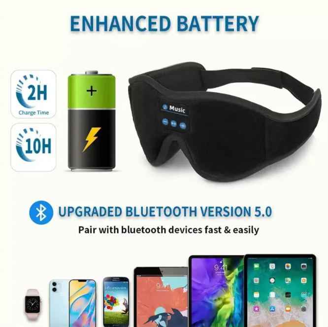 3D Eye Mask Bluetooth 50 Unlimited Music Stereo HEARTLESS Habits