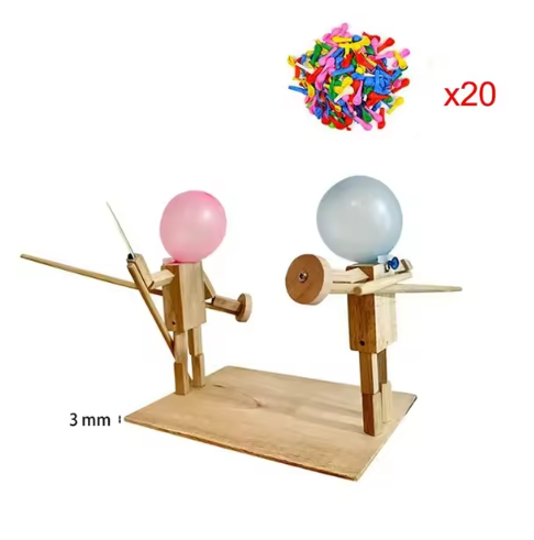 Handmade Balloon Heads Wooden Fighter Puppets HEARTLESS Habits