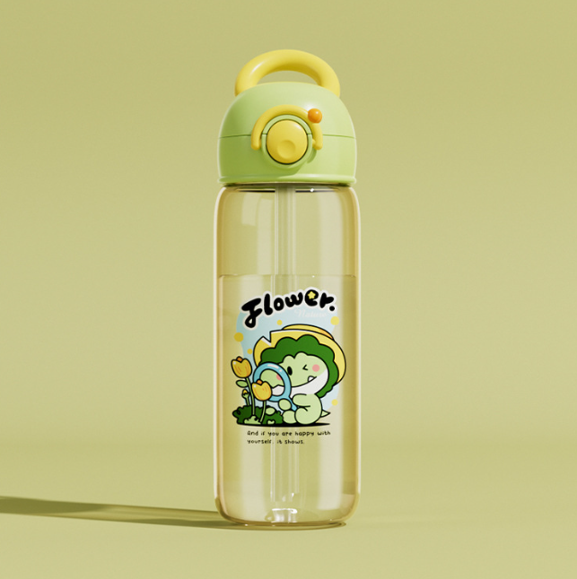 Children's Whale Cartoon Diving Fountain Water Bottle - Tritan Leakproof Sippy Cup (Various Sizes & Colors) - HEARTLESS Habits