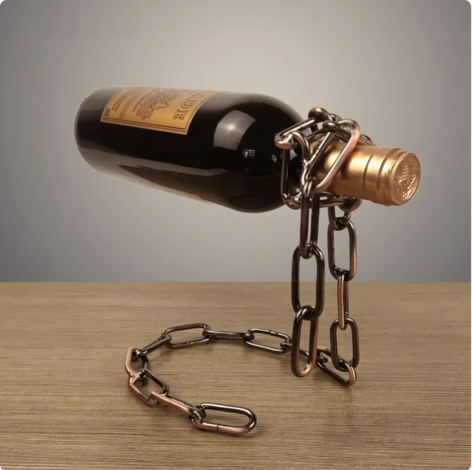 Suspension Chain Wine Rack Metal Holder - HEARTLESS Habits