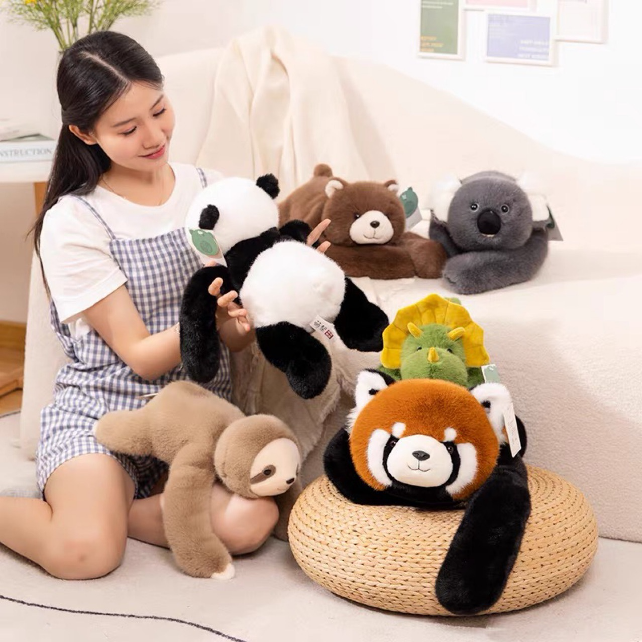Panda, Koala, Sloth, Dinosaur, Bear & Little Panda Plush Doll Gift – Kids Soft Stuffed Toy HEARTLESS Habits
