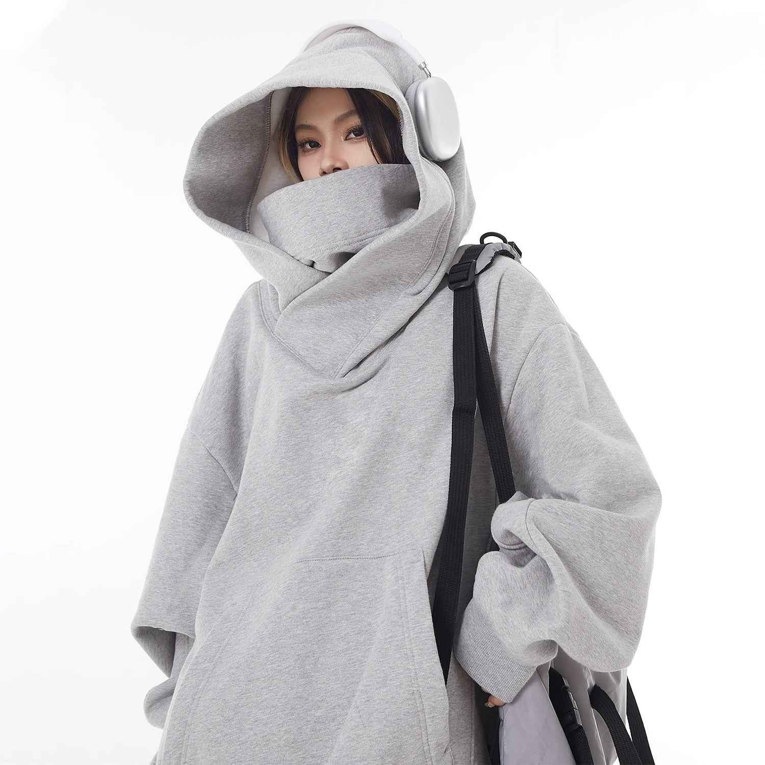 Loose High Collar Fleece Lined Hoodie HEARTLESS Habits