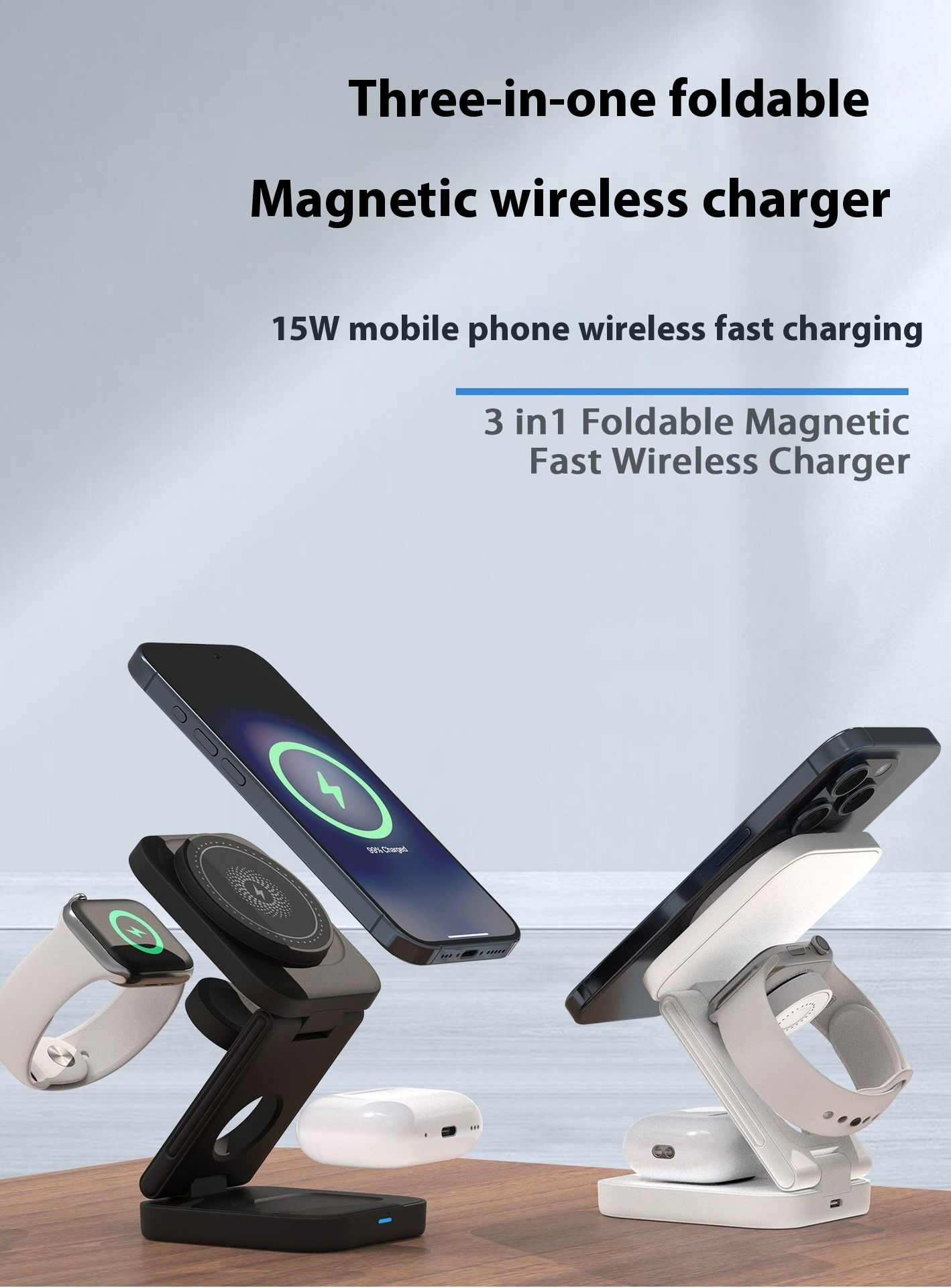 3 IN 1 FOLDABLE WIRELESS CHARGER HEARTLESS Habits