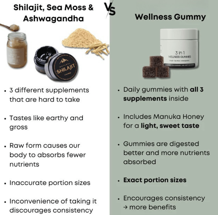 Shilajit 3-in-1 Gummies for Men HEARTLESS Habits